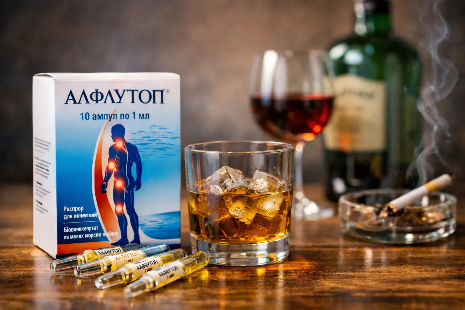 Алфлутоп и алкоголь